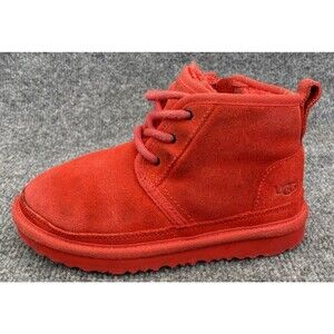 UGG Neumel II Toddler Boots Size 12 Red Suede Sheepskin Chukka Shoes 1017320T